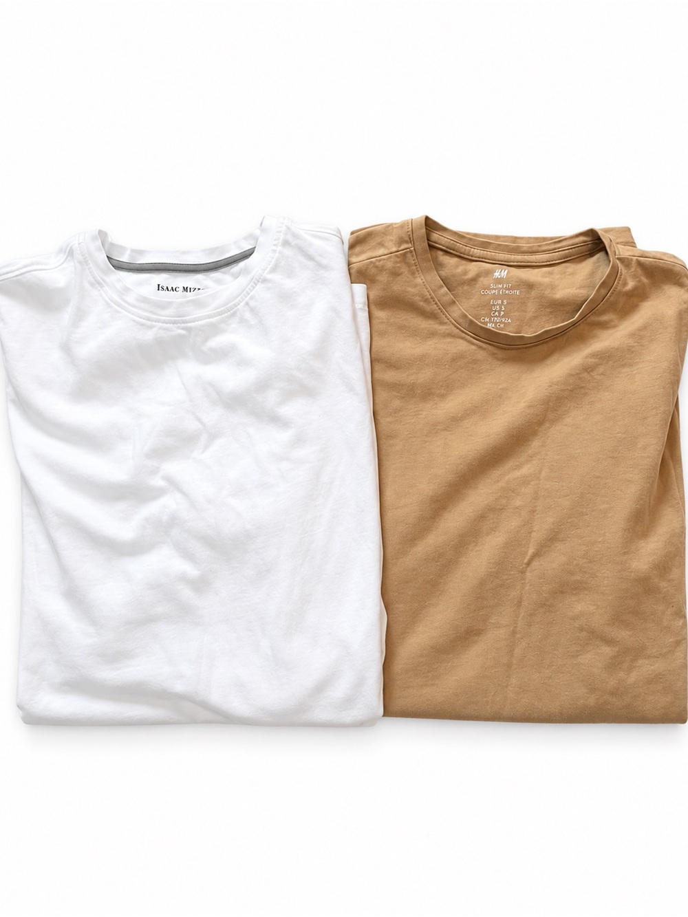 Men's Crew Necks- H&M Tan- Isaac Mizrahi White